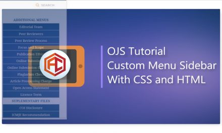 Tutorial Custom CSS for Menu Sidebar OJS